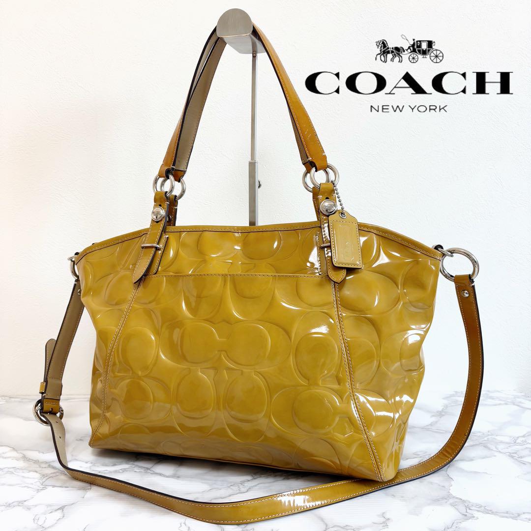 136 COACH コーチ シグネチャー 2WAYハンドバッグ ショルダーバッグ