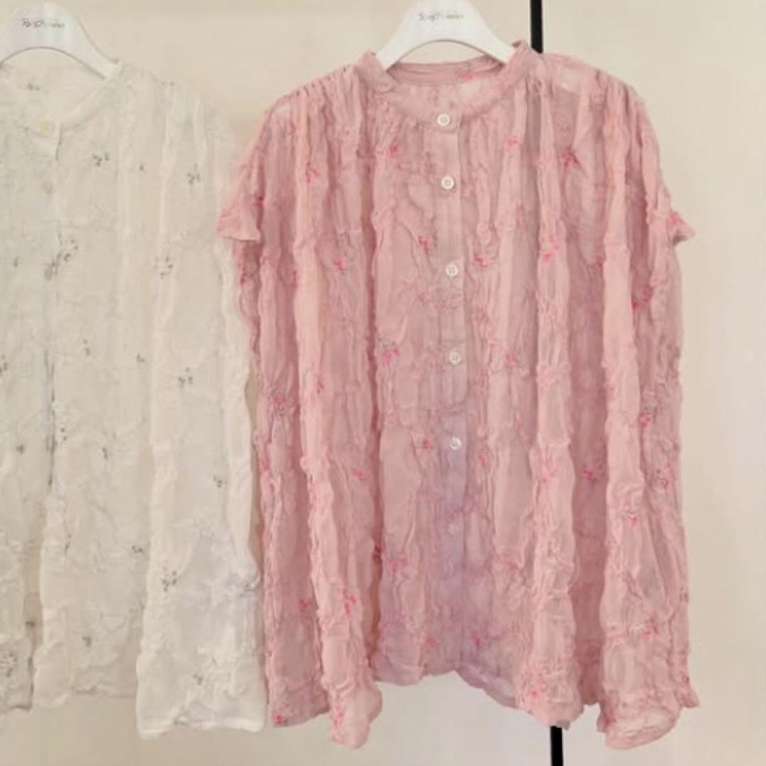 新品 rosymonster sheer blouse ピンク シアーブラウス 新品 rosymonster sheer blouse ピンク シアーブラウス