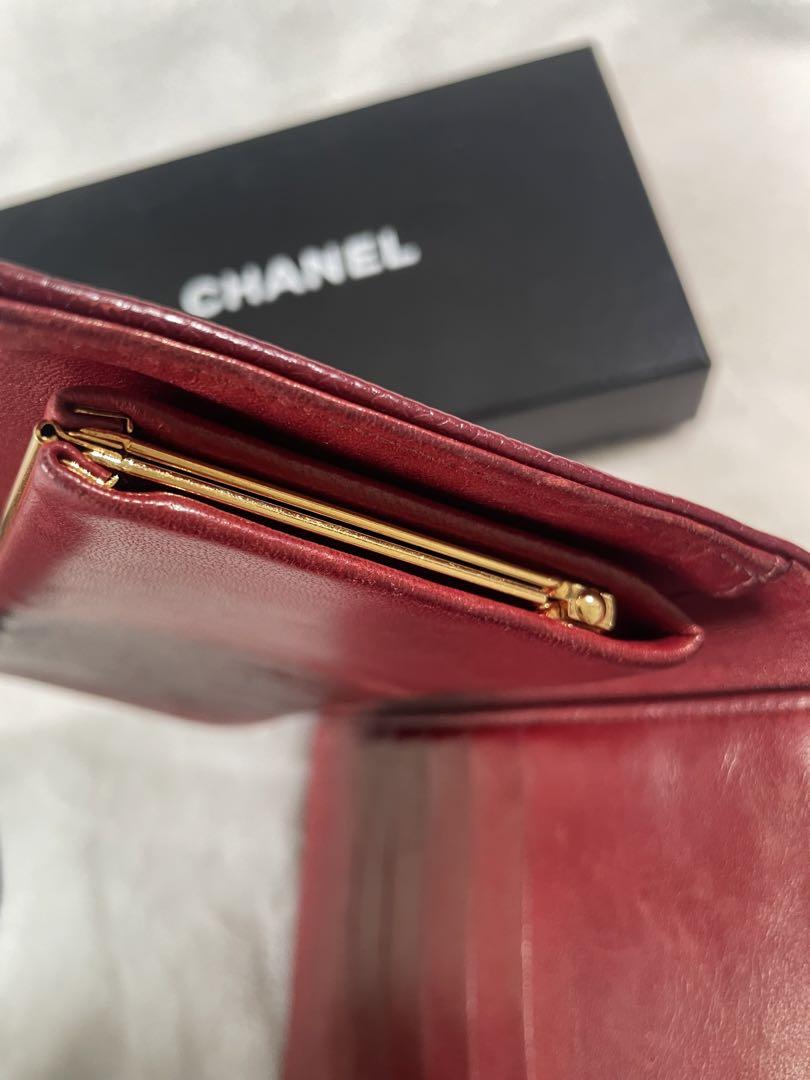 [中古] シャネル CHANELコンパクト ウォレット　赤　折りたたみ　財布