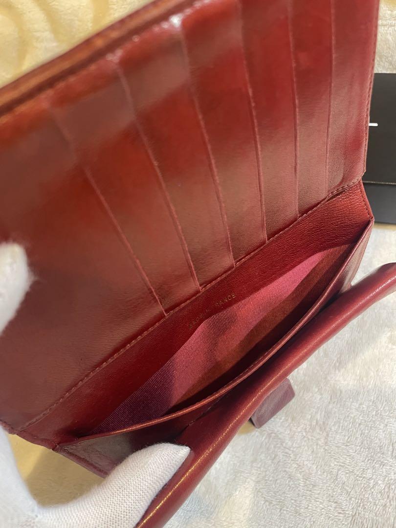 [中古] シャネル CHANELコンパクト ウォレット　赤　折りたたみ　財布