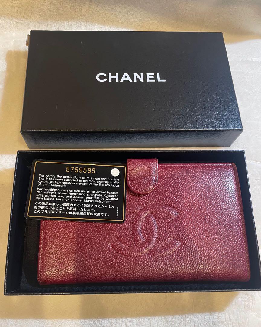[中古] シャネル CHANELコンパクト ウォレット　赤　折りたたみ　財布