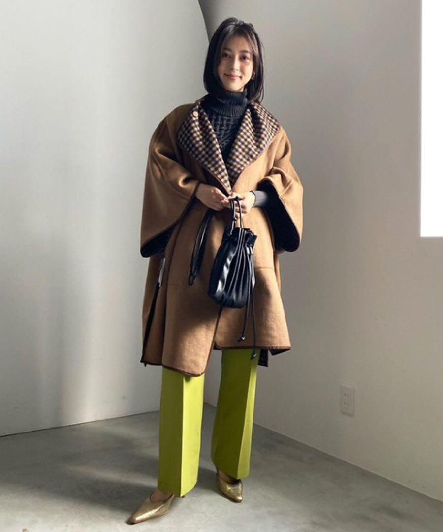完売品 Ameri REVERSIBLE COLOR PONCHO COAT