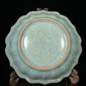 宋観窯の氷割れひまわり筆洗い機目立った傷や汚れなし