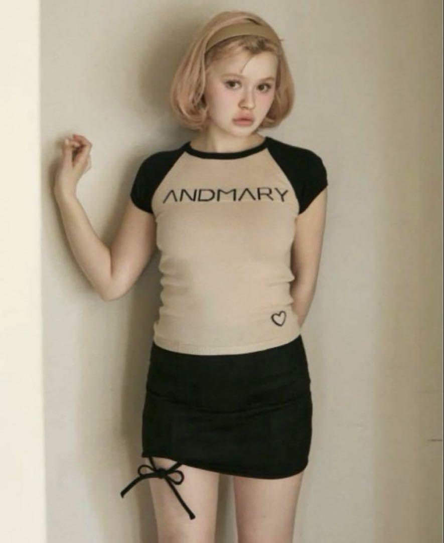 トップス andmary Mary logo knit tops