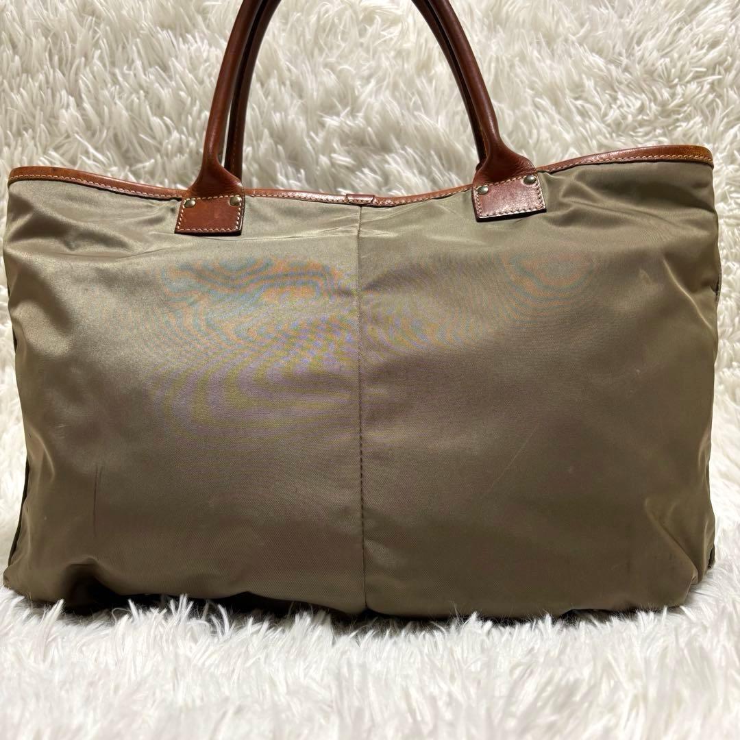 美品★フェリージ トートバッグ 9236 ヘルメットバッグ カーキ　茶色　底板 美品☆フェリージ トートバッグ 9236 ヘルメットバッグ カーキ