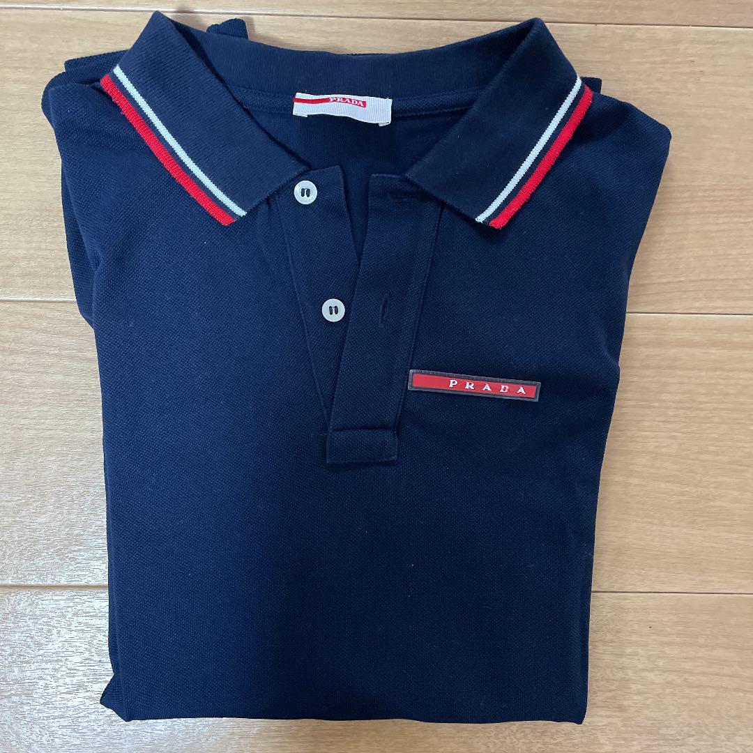 PRADA プラダ スポーツ 半袖 ポロシャツ ブルー系 ゴルフ メンズ