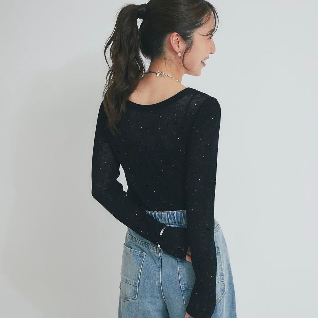 【新品•未使用】ラブティックボンボン シアースパンコールリブ2WAYニット 【新品•未使用】ラブティックボンボン シアースパンコールリブ2WAYニット