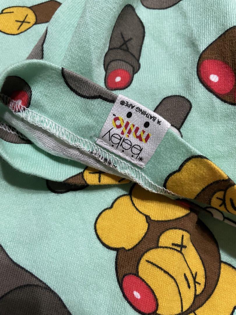 Bape kaws Tシャツ カウズ マイロ アベイシングエイプ水色総柄