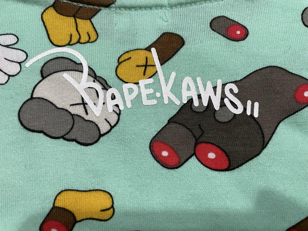 Bape kaws Tシャツ カウズ マイロ アベイシングエイプ水色総柄