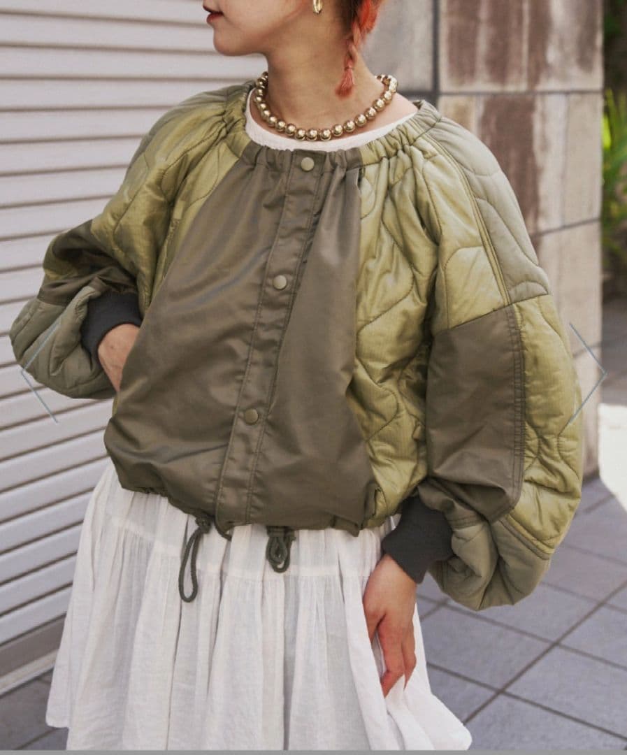 etsinta リメイクキルティング コクーンジャケット カーキ SIZE CIAOPANIC TYPY