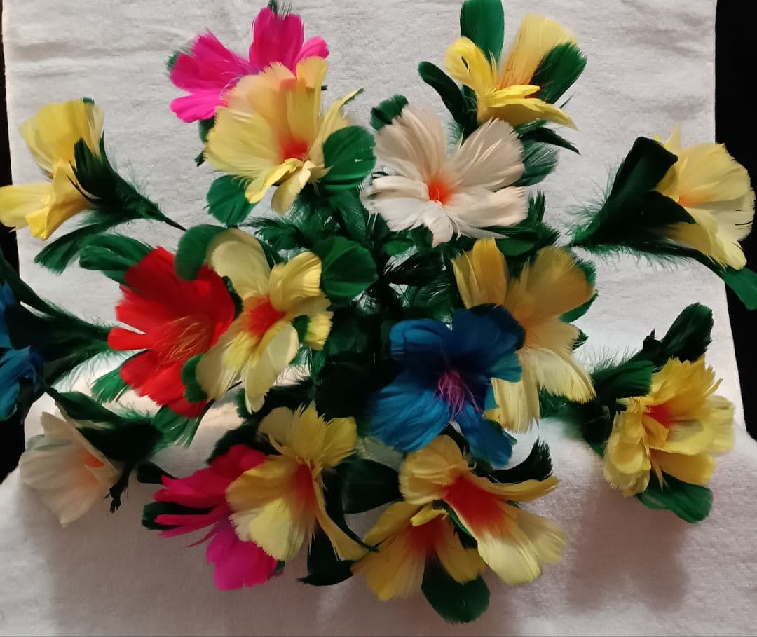 【美品】手品羽花…パラダイス フラワー5色９輪・黄色８輪(大) ２セット!!