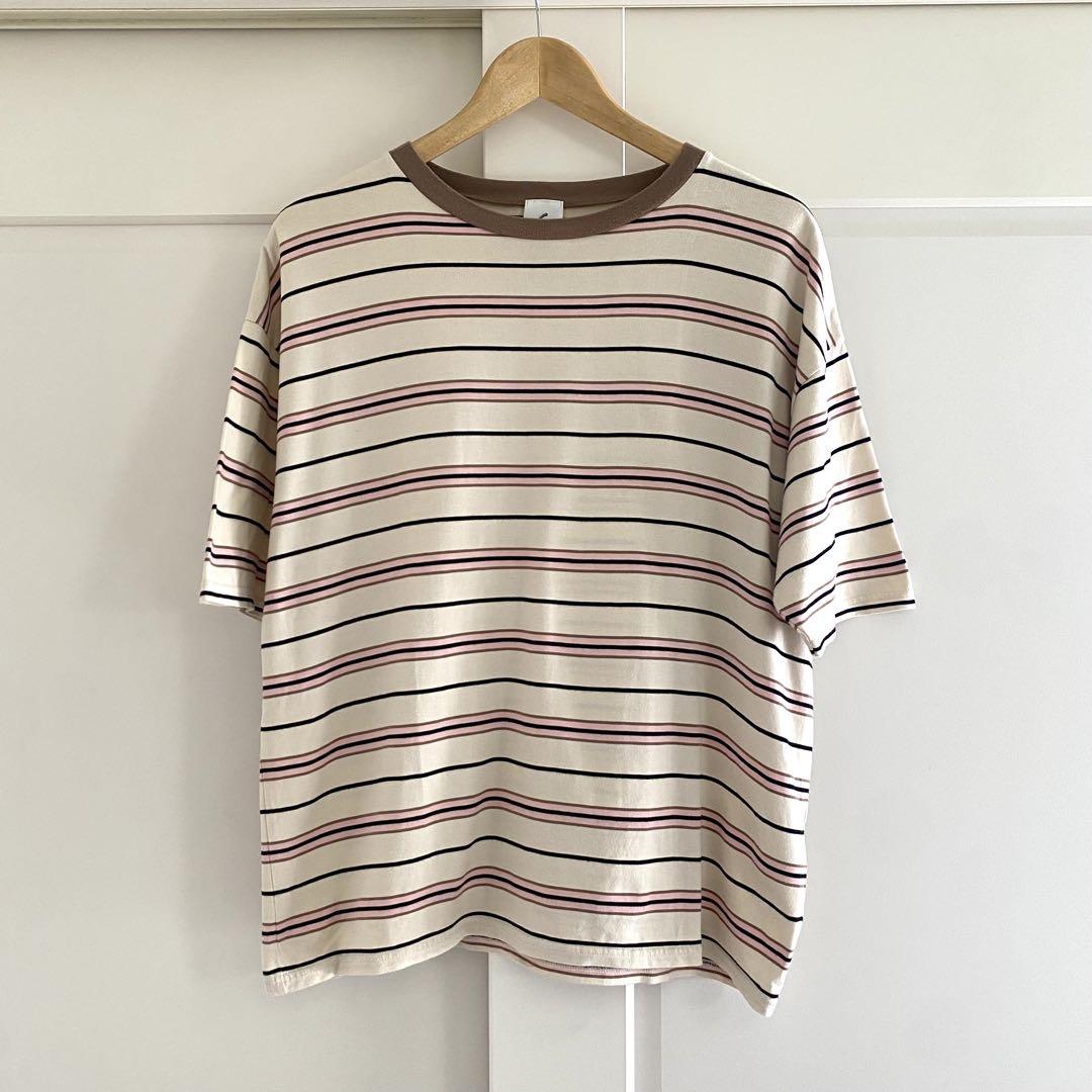 6 ROKU COTTON MULTI BORDER TSHIRT TEE 美品