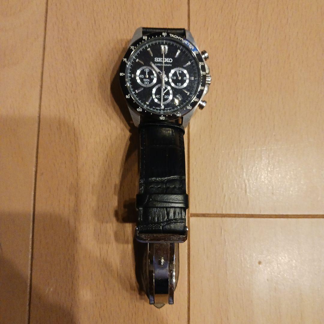 SEIKO クロノグラフ ブラック腕時計 美品