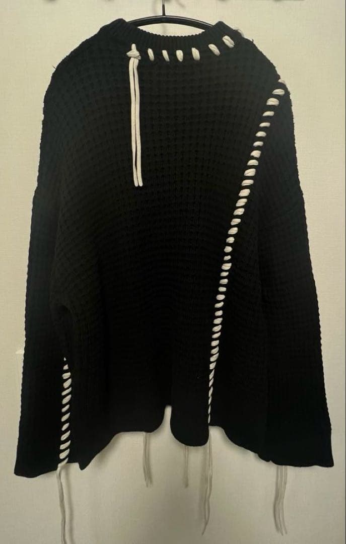 MAISON SPECIAL オニワッフルクレイジーステッチニット ブラック 0 MAISON SPECIAL オニワッフルクレイジーステッチニット ブラック 0