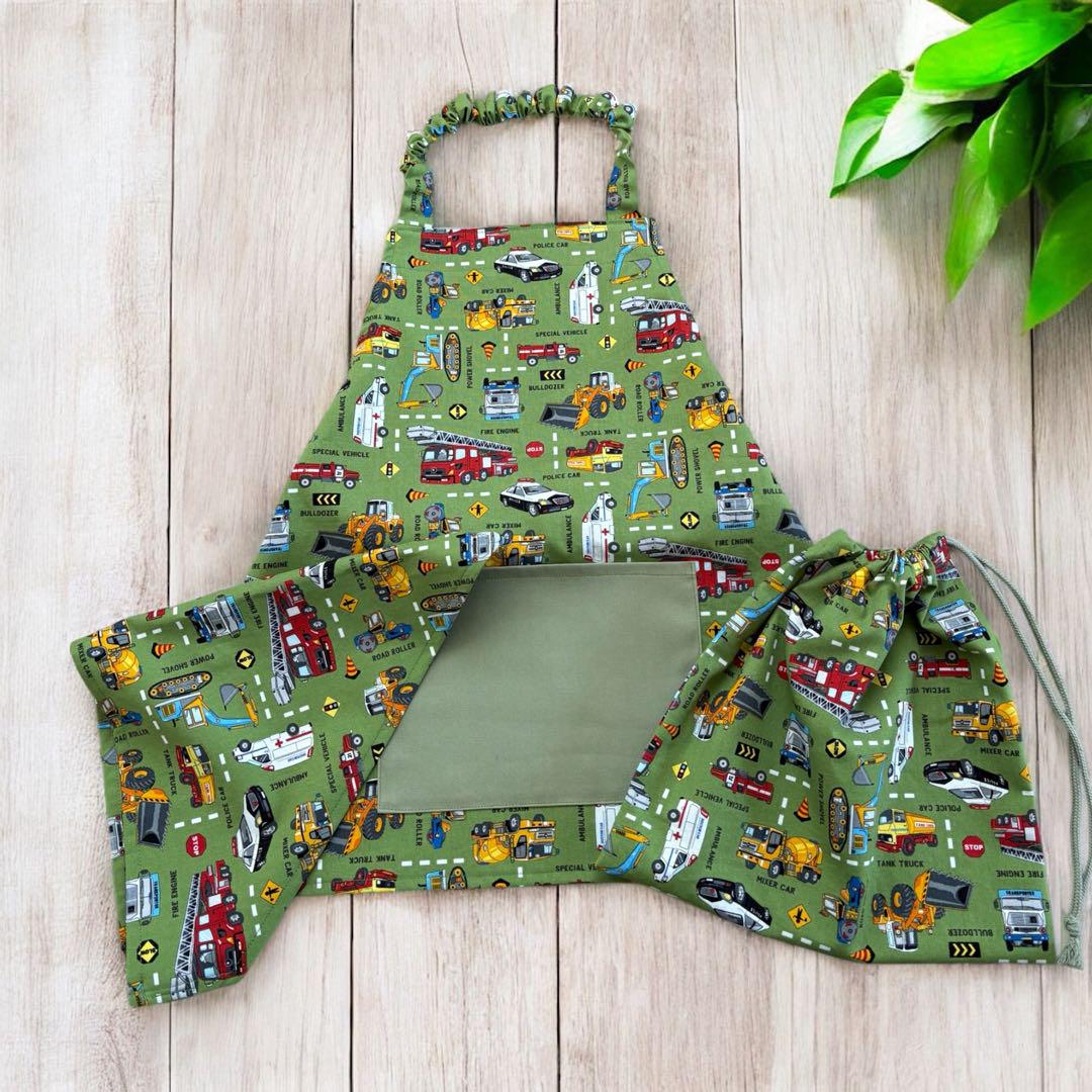 エプロン 3点セット ハンドメイド 小学生 高学年の通販 by ゆこ