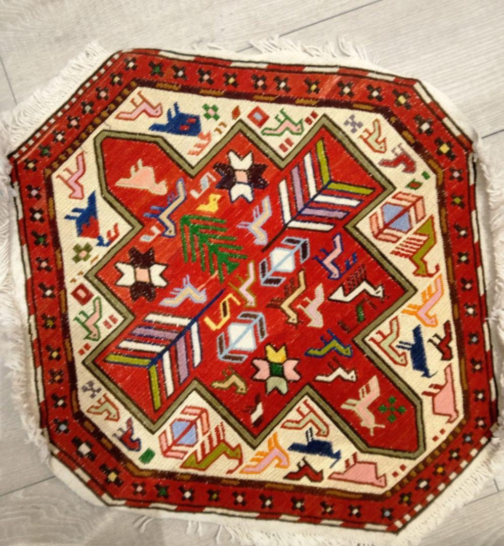 【レア★ジジャム織り】シルク混ペルシャキリム✨可愛い動物文様