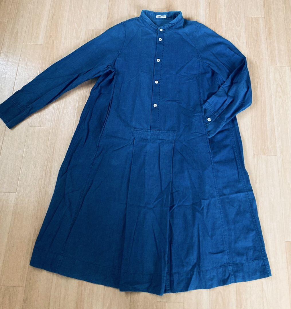 【美品】定価4万円 藍染め BLUE BLUE JAPAN ワンピース 聖林公司 BLUEBLUEJAPAN藍染めインディゴ染め ワンピースプル