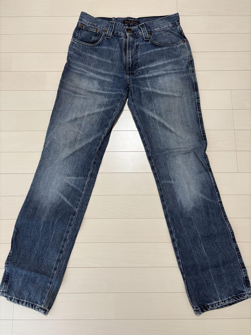 Nudie Jeans co ストレートレッグデニムパンツ ブルー