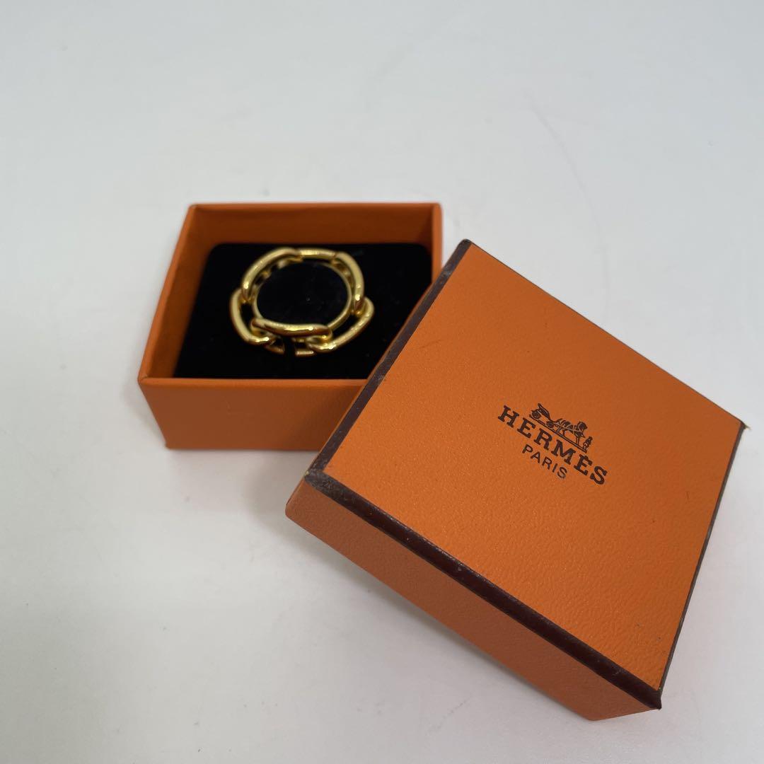 【美品】エルメス Hermès スカーフリング シェーヌダンクル レガート