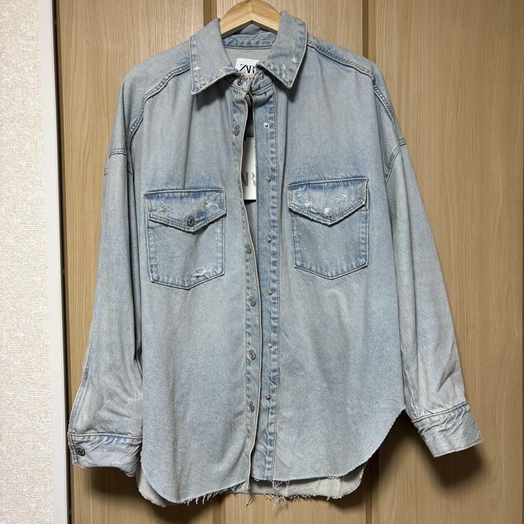ZARA ザラ　ライトブルーデニムジャケット XS ZARA ライトブルー デニムジャケット XS春物 - メルカリ