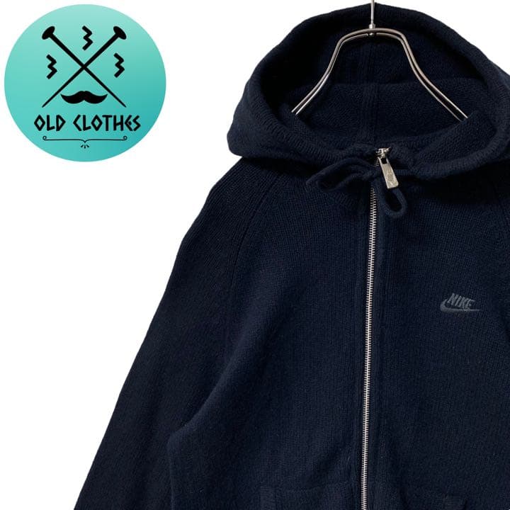 【NIKE】ナイキ フルジップフーディ ウールニット ワンポイントロゴ