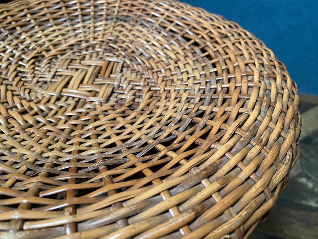 ラタン スツール 丸椅子 インテリア 昭和レトロ 籐 当時物