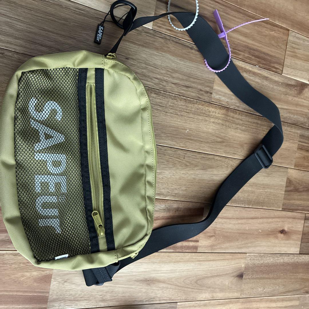 SAPEUR メッシュポケット ショルダーバッグ カーキ