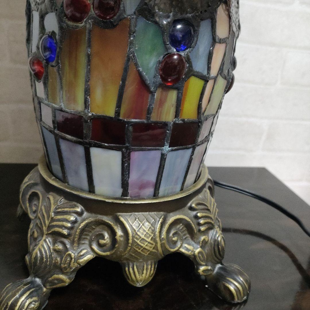 3灯 ステンドグラスランプ