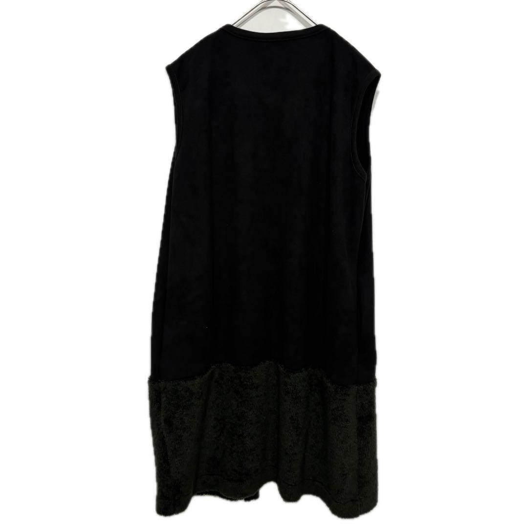 rosier ファー 切替 ロング ベスト ジレ ブラック ロジエM