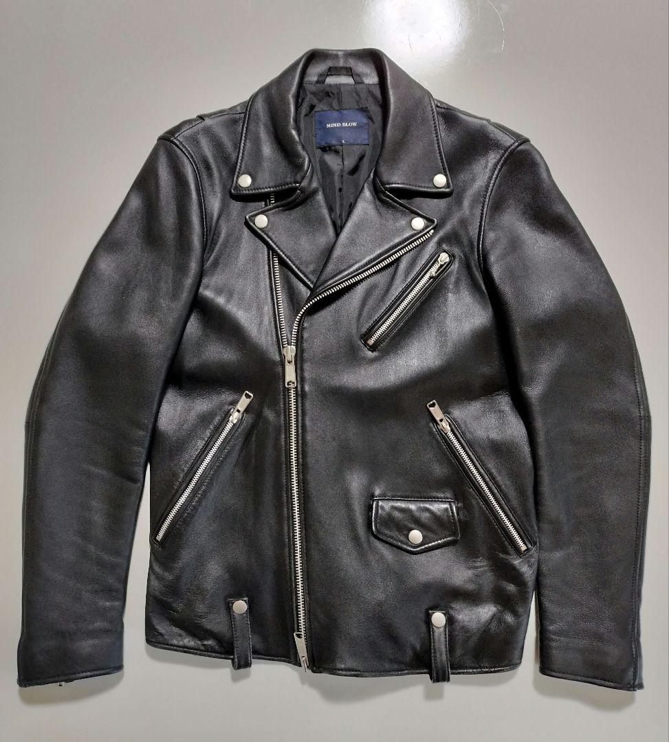 MIND BLOW ブラック レザー ダブルライダース L