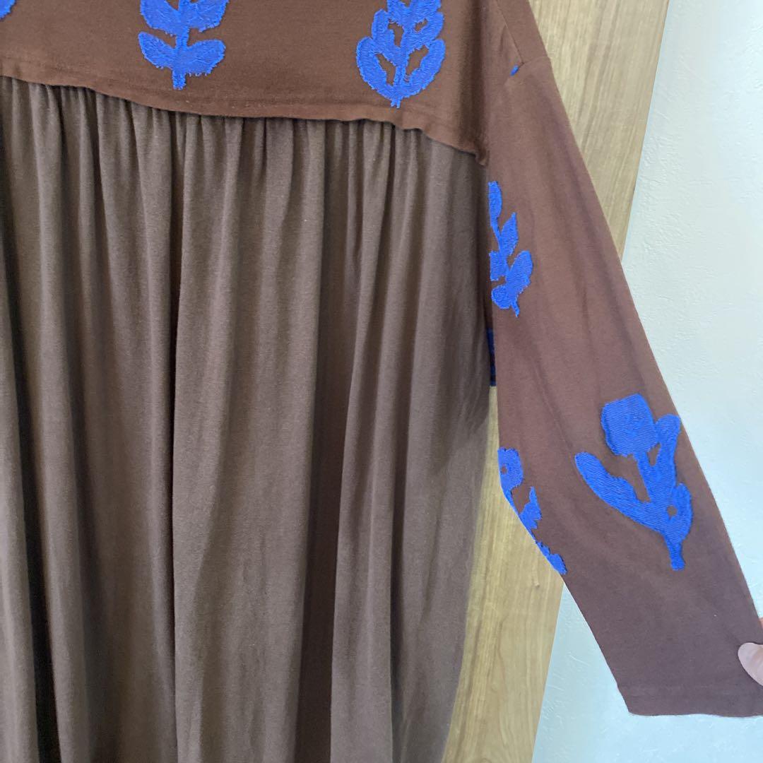 Marble SUD”kukka JQ”切替えワンピース　ブラウン Marble SUD”kukka JQ”切替えワンピース ブラウン - メルカリ