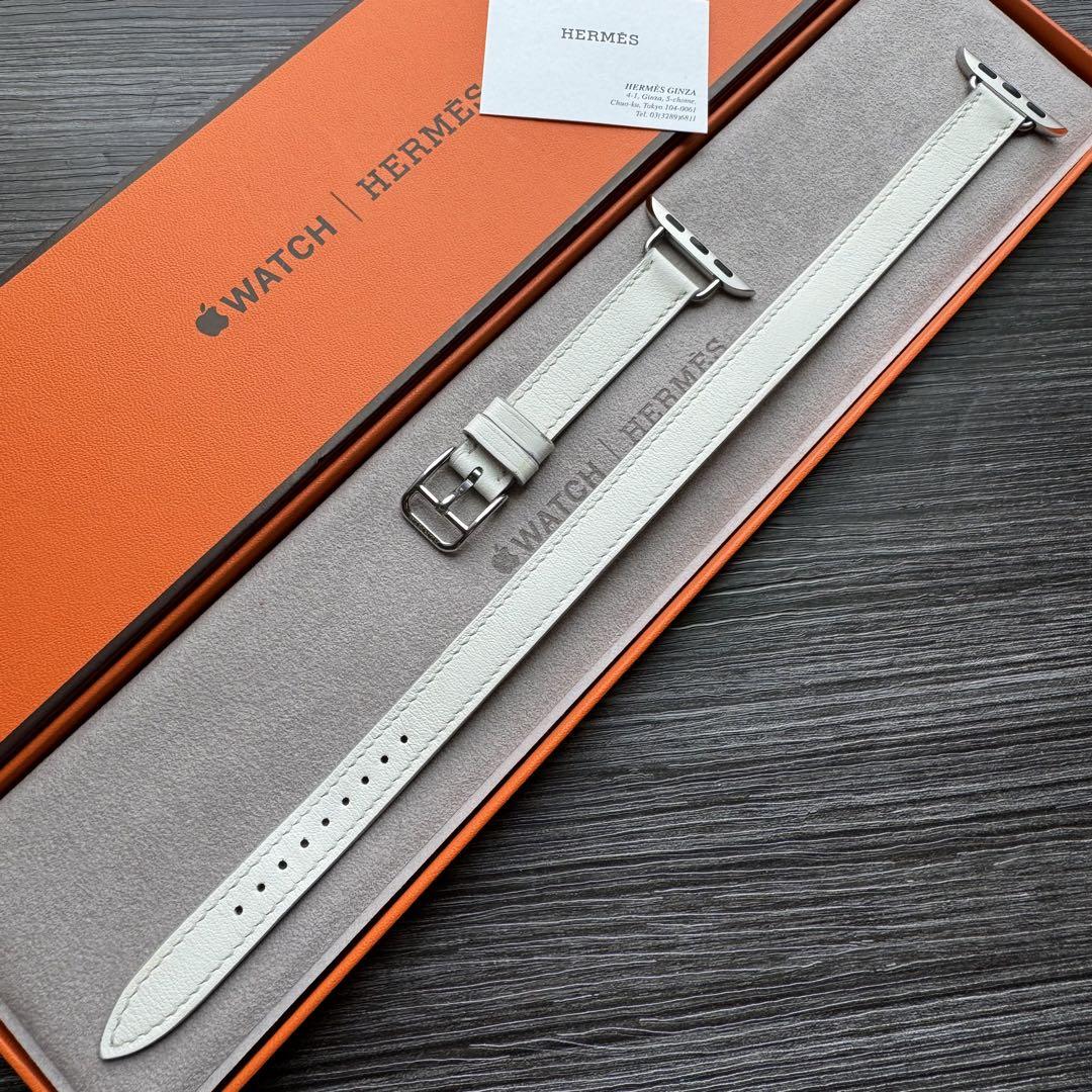 2574 美品　Apple Watch エルメス　ホワイト　ドゥブルトゥール 2574 美品 Apple Watch エルメス ホワイト ドゥブルトゥール