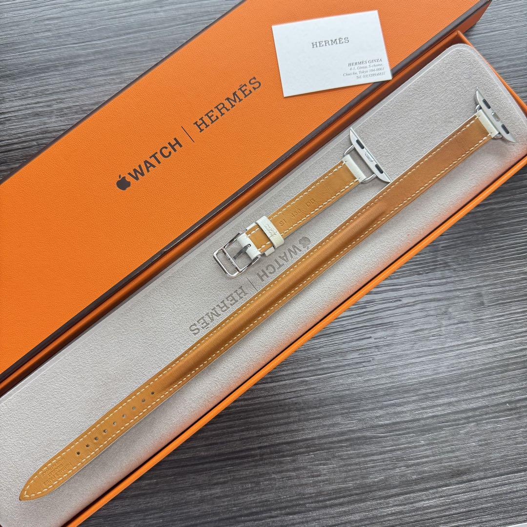 2574 美品　Apple Watch エルメス　ホワイト　ドゥブルトゥール 2574 美品 Apple Watch エルメス ホワイト ドゥブルトゥール