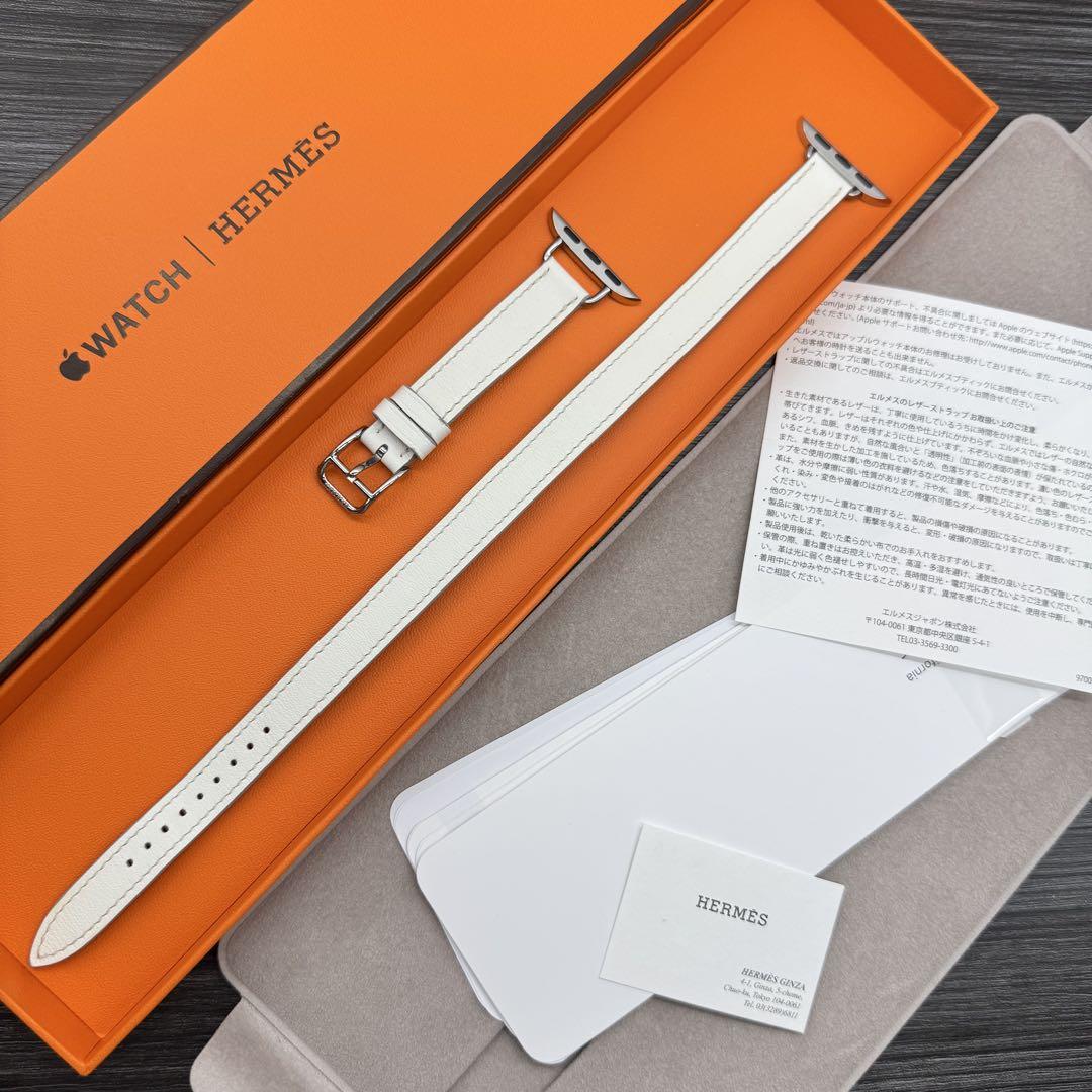 2574 美品　Apple Watch エルメス　ホワイト　ドゥブルトゥール 2574 美品 Apple Watch エルメス ホワイト ドゥブルトゥール