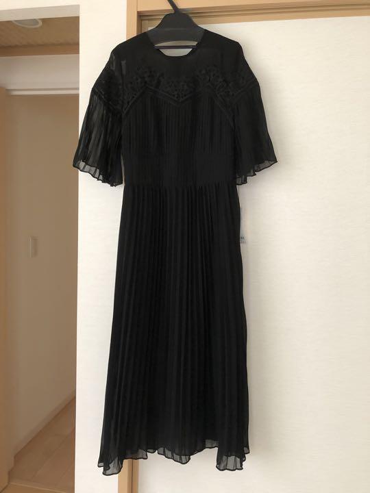 セール】ベルト付きシフォンプリーツ長袖ワンピース（ドレス
