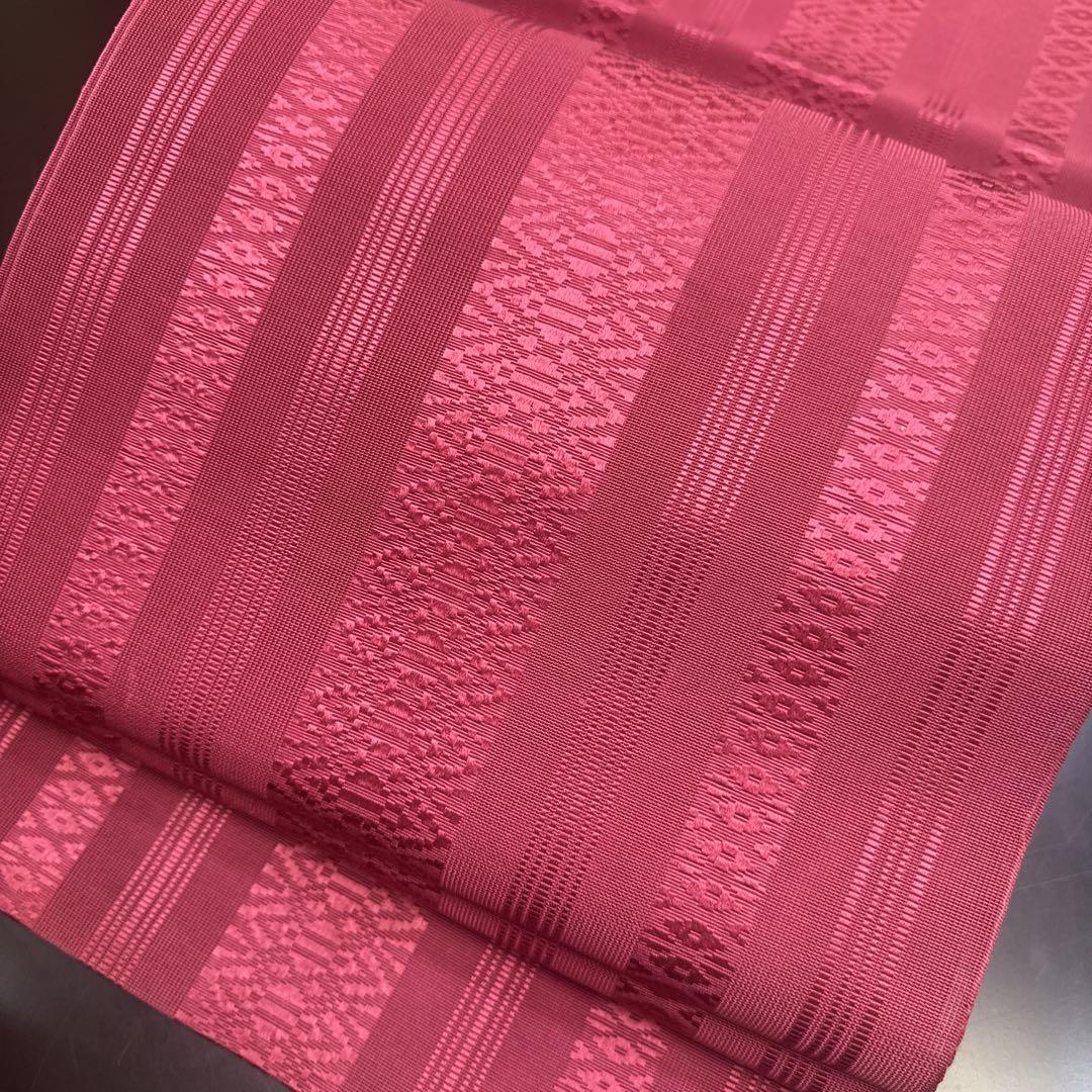 7-137 夏帯 夏物 開き名古屋帯 美品 着物 博多織