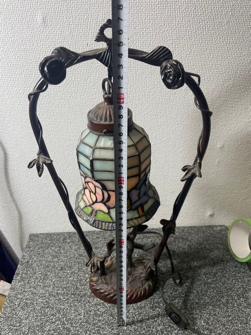 ビンテージ ステンドグラスランプ バラデザイン ビンテージ ステンドグラスランプ バラデザイン