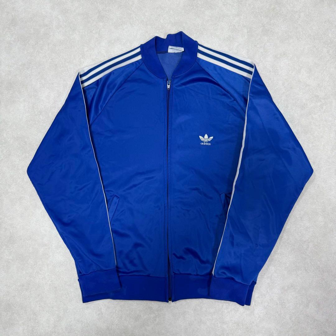 古着 80s アディダス ATP トラックジャケット ブルー ホワイト 青白XL LL adidas