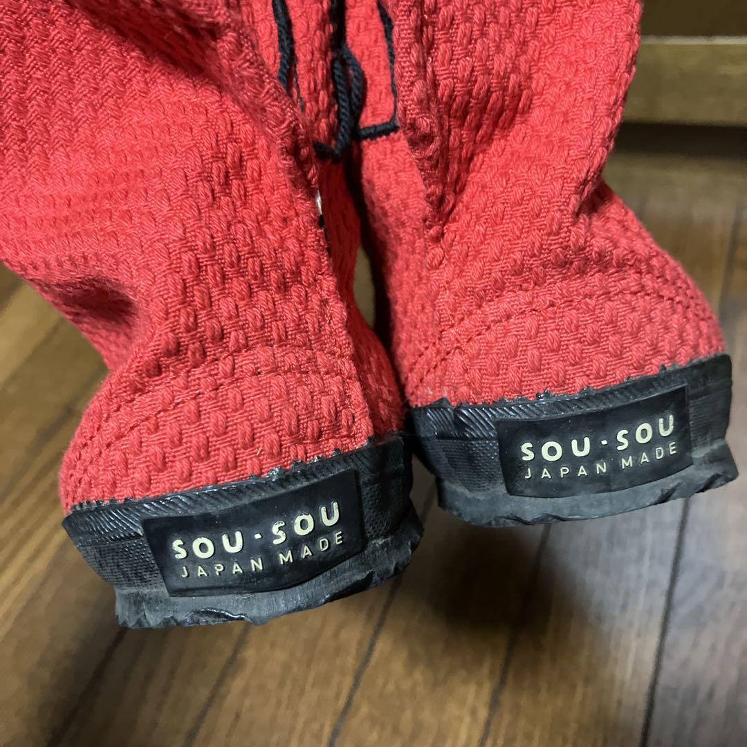 sou•sou 先丸地下足袋 さしこ 赤 足袋スニーカー 25cm - メルカリ