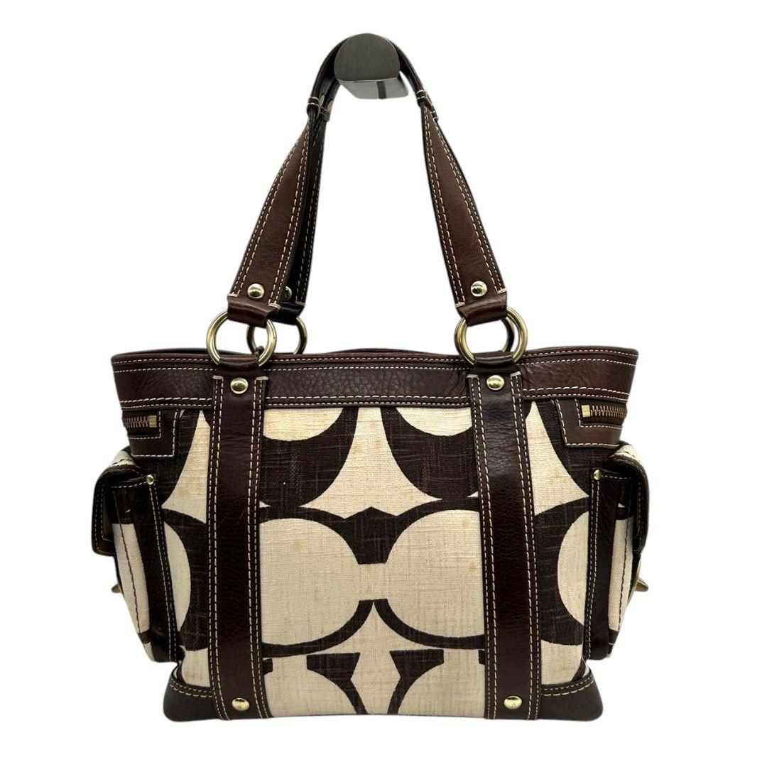coach コーチ ハンドバッグ トート シグネチャー キャンバス s2 茶 coach コーチ ハンドバッグ トート シグネチャー キャンバス s2