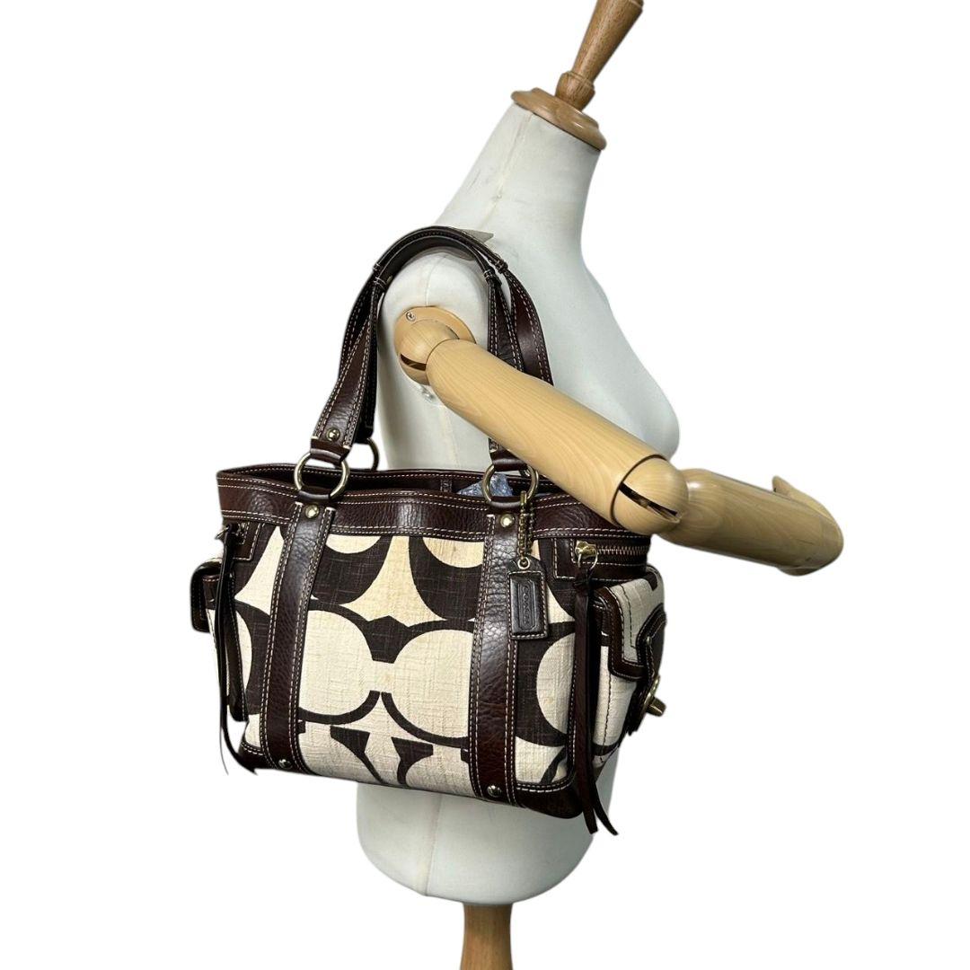 coach コーチ ハンドバッグ トート シグネチャー キャンバス s2 茶 coach コーチ ハンドバッグ トート シグネチャー キャンバス s2