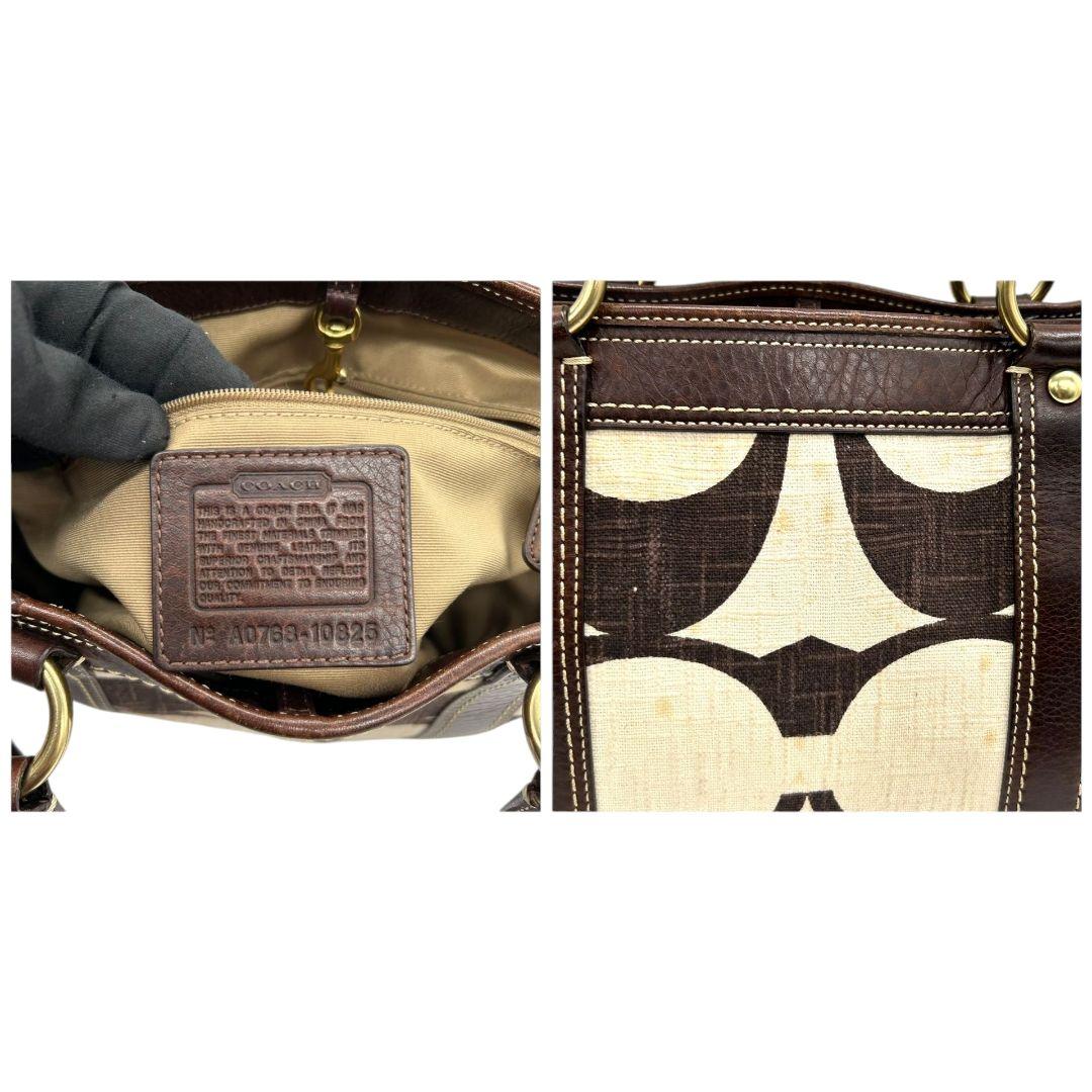 coach コーチ　ハンドバッグ　トート　シグネチャー　キャンバス　s2 茶 coach コーチ ハンドバッグ トート シグネチャー キャンバス s2