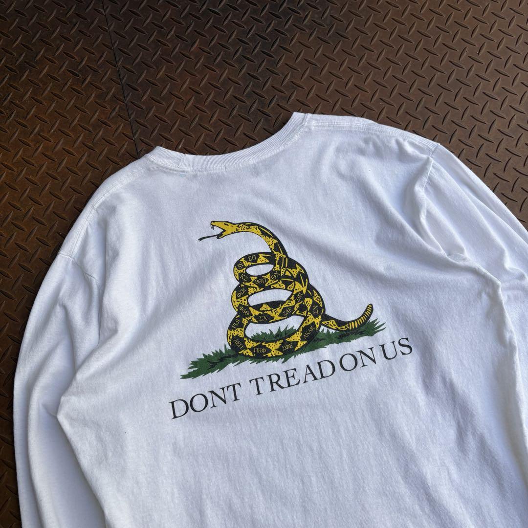 90s-00s 爬虫類Tシャツ ヘビ ロンT アメリカ独立 メッセージT