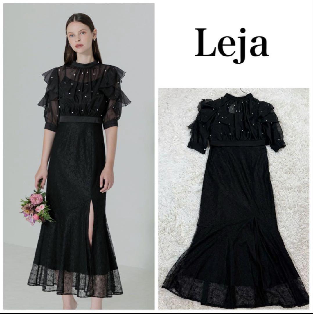 Leja 2WAY パール付きシアーレースドレス Mサイズ Leja（レジャ）の「【LEJA】2WAYパール付きシアーレースバック