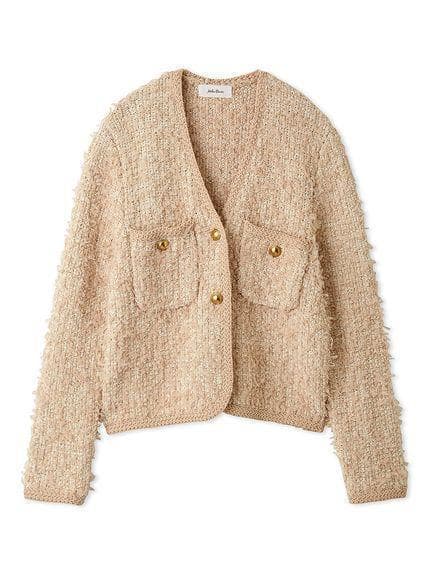 新品☆ミラオーウェン ツイードジャケット Mサイズ 0サイズ ピンクベージュ