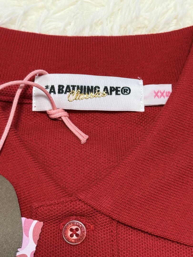アベイシングエイプ ベイプスター ポロシャツ 赤 XXS 新品タグ付⭐︎BAPE アベイシングエイプ ベイプスター ポロシャツ 赤 XXS 新品タグ付