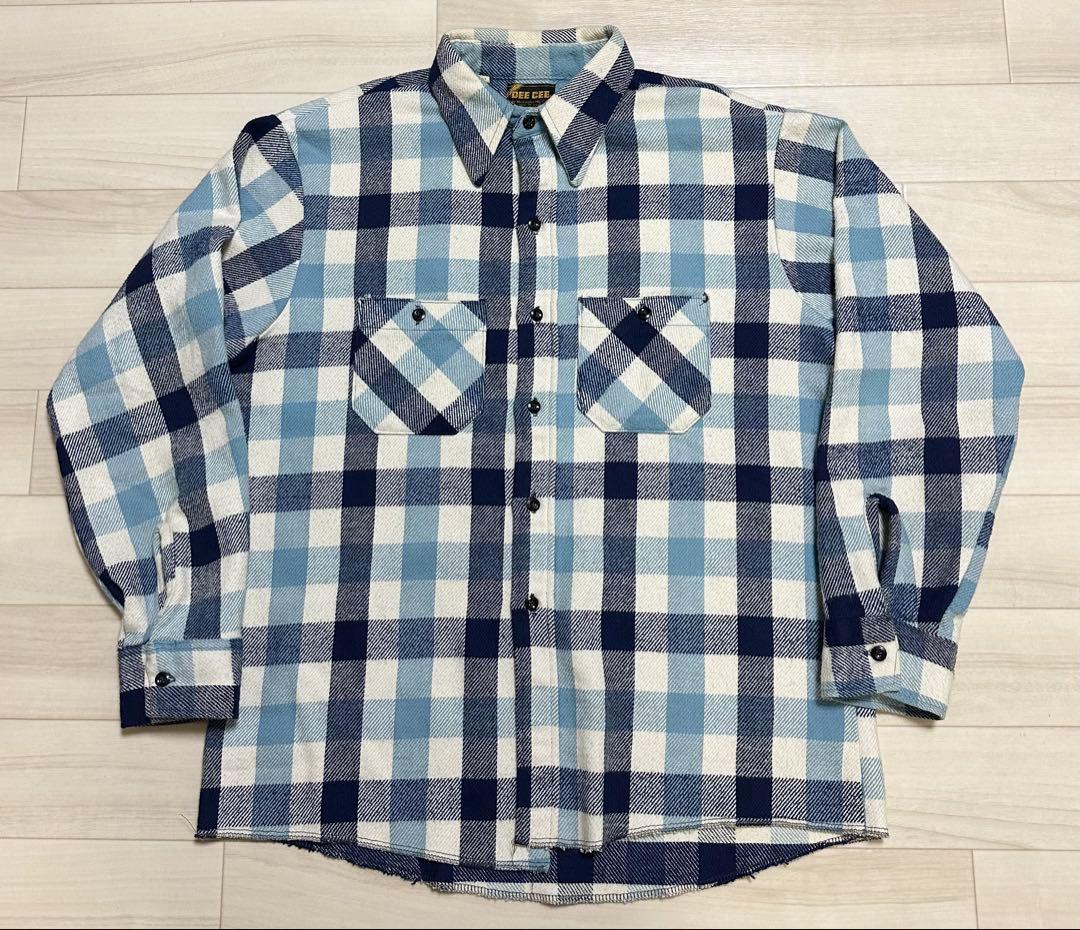 70s DeeCee ヴィンテージネルシャツ ブロックチェックL VINTAGE