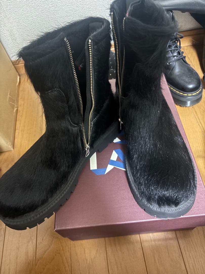 親密さを感じる 定価9.2万 CAMPER LAB ハラコ サイドジップ ブーツ 40 ブラック25.5cm CAMPER 【正規品販売】