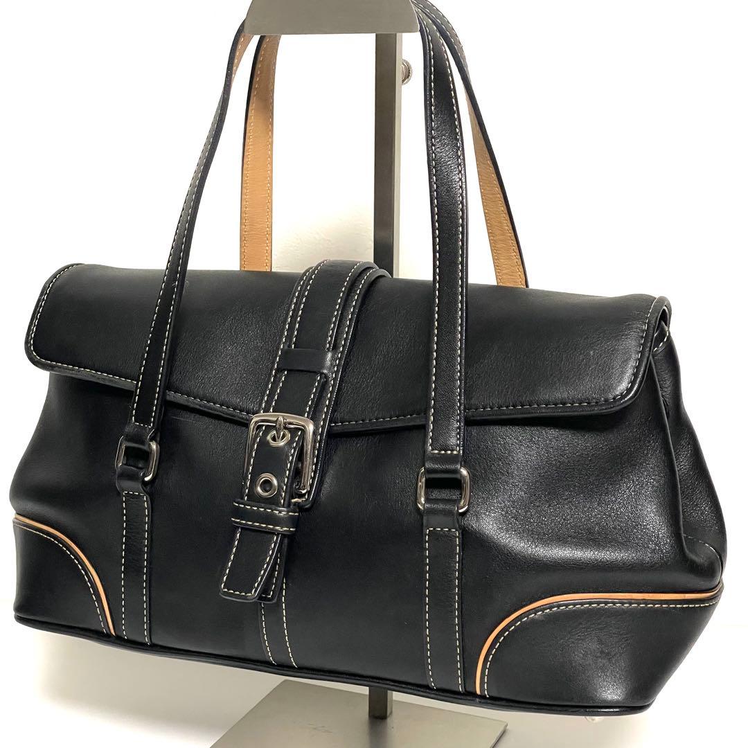 COACH コーチ レザー ハンドバッグ 9267 黒 レディース