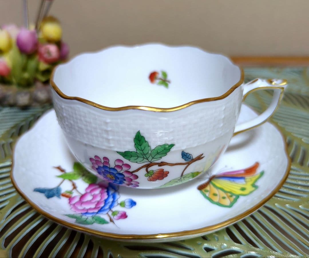 ヘレンド ヴィクトリア 新品未使用 ティカップアンドソーサー